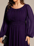 Elegant Empire Waist Chiffon Mother of the Bride Dress with Sheer Puff Sleeves