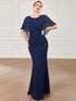 Elegant Fishtail Ruffles Sleeves Mother of Bridesmaid Gown