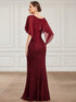 Elegant Fishtail Ruffles Sleeves Mother of Bridesmaid Gown