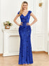Elegant Glam Sequined Sleeveless Ankle Length Bodycon Party Dress