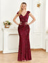 Elegant Glam Sequined Sleeveless Ankle Length Bodycon Party Dress