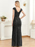 Elegant Glam Sequined Sleeveless Ankle Length Bodycon Party Dress
