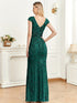 Elegant Glam Sequined Sleeveless Ankle Length Bodycon Party Dress