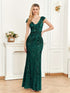 Elegant Glam Sequined Sleeveless Ankle Length Bodycon Party Dress