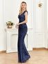 Elegant Glam Sequined Sleeveless Ankle Length Bodycon Party Dress