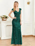 Elegant Glam Sequined Sleeveless Ankle Length Bodycon Party Dress