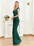 Elegant Glam Sequined Sleeveless Ankle Length Bodycon Party Dress
