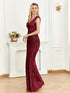 Elegant Glam Sequined Sleeveless Ankle Length Bodycon Party Dress