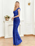 Elegant Glam Sequined Sleeveless Ankle Length Bodycon Party Dress