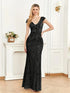 Elegant Glam Sequined Sleeveless Ankle Length Bodycon Party Dress