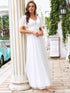 Elegant Golden Stamped Ruffle Sleeve Evening Gown