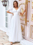 Elegant Golden Stamped Ruffle Sleeve Evening Gown