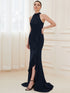 Elegant Halter Neck Sleeveless Pencil Evening Gown