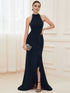 Elegant Halter Neck Sleeveless Pencil Evening Gown