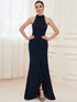 Elegant Halter Neck Sleeveless Pencil Evening Gown