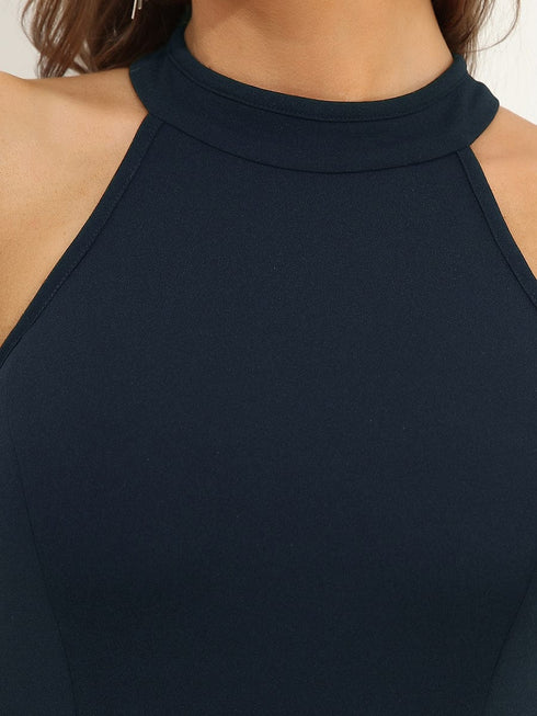 Elegant Halter Neck Sleeveless Pencil Evening Gown