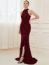 Elegant Halter Neck Sleeveless Pencil Evening Gown