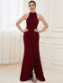 Elegant Halter Neck Sleeveless Pencil Evening Gown