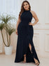 Elegant Halter Neck Sleeveless Pencil Evening Gown