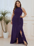 Elegant Halter Neck Sleeveless Pencil Evening Gown