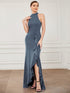 Elegant Halter Neck Sleeveless Pencil Evening Gown