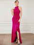 Elegant Halter Neck Sleeveless Pencil Evening Gown