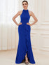 Elegant Halter Neck Sleeveless Pencil Evening Gown