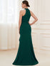 Elegant Halter Neck Sleeveless Pencil Evening Gown