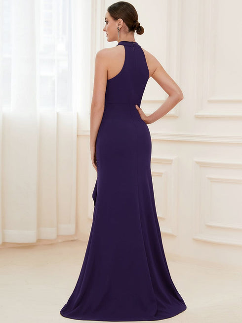 Elegant Halter Neck Sleeveless Pencil Evening Gown