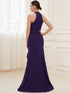 Elegant Halter Neck Sleeveless Pencil Evening Gown