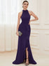 Elegant Halter Neck Sleeveless Pencil Evening Gown