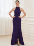 Elegant Halter Neck Sleeveless Pencil Evening Gown