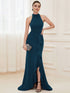 Elegant Halter Neck Sleeveless Pencil Evening Gown