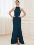 Elegant Halter Neck Sleeveless Pencil Evening Gown
