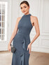 Elegant Halter Neck Sleeveless Pencil Evening Gown