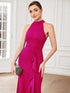 Elegant Halter Neck Sleeveless Pencil Evening Gown