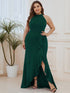 Elegant Halter Neck Sleeveless Pencil Evening Gown