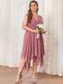 Elegant Knee-Length Chiffon Bridesmaid Dress with Unique Hem