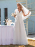 Elegant Lace Evening Dress with Double V Neck and Ruffle Sleeves