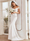 Elegant Off Shoulder Fishtail Wedding Gown