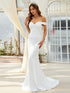 Elegant Off Shoulder Fishtail Wedding Gown