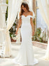 Elegant Off Shoulder Fishtail Wedding Gown