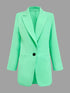 Elegant One Button Suit Jacket with Lapel, Chic Long Sleeve Office Attire for Women