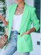 Elegant One Button Suit Jacket with Lapel, Chic Long Sleeve Office Attire for Women