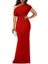 Elegant One-Shoulder Backless Slim Bridesmaid Maxi Dress