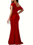Elegant One-Shoulder Backless Slim Bridesmaid Maxi Dress