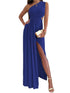 Elegant One Shoulder Colorblock A Line Prom Dress