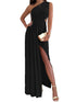 Elegant One Shoulder Colorblock A Line Prom Dress