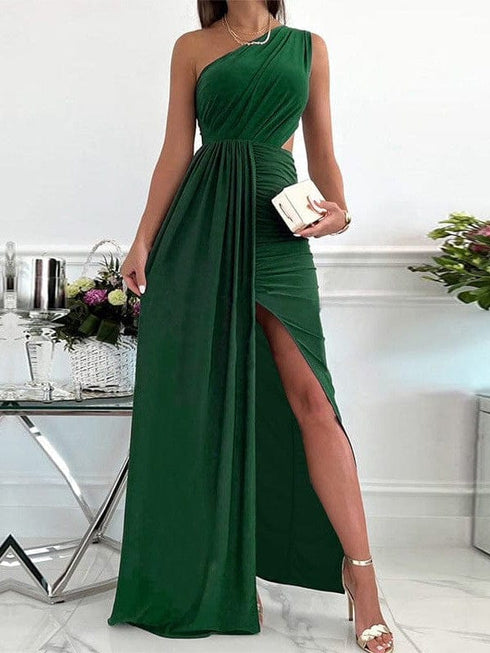 elegant-one-shoulder-colorblock-a-line-prom-dress