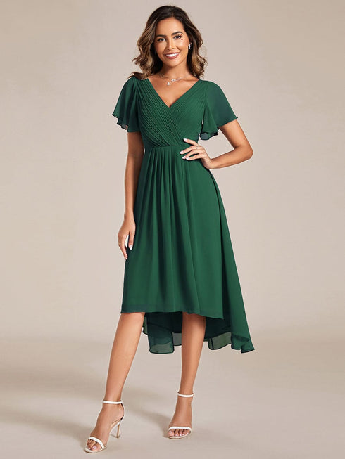 Elegant Pleated Chiffon Wedding Guest Dresses